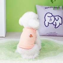 딩동펫 반려동물 앙증 레이스 나시 티셔츠, 핑크