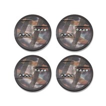 고급 진주 큐빅 보석 포인트 단추 모자이크 30mm, 브라운, 4개