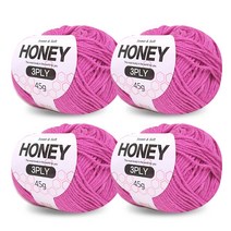 니뜨 허니 3ply 뜨개실 45g x 4p + 무료 도안 세트, 34 코랄핑크