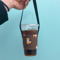 컵 투 고 컵홀더 주머니, 1개, 강아지