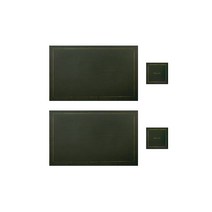 부스마켓 모던디자인 테이블 매트 + 티코스터 2세트, 그린, 테이블매트(43 x 30 cm), 티코스터(10 x 10 cm)