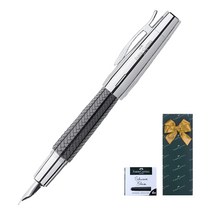 파버카스텔 이모션 만년필 + 카트리지 기프트 세트, F, 라티스 블랙(만년필)