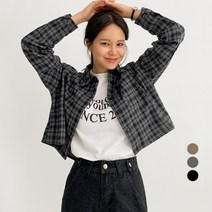 바블링브룩 여성용 체크 크롭 셔츠