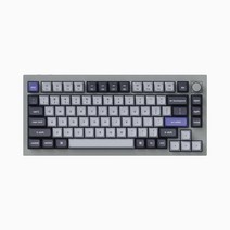 키크론 Q1 Pro Knob Grey Frame RGB 핫스왑 바나나축 무선 키보드, 텐키리스, 실버 그레이, Q1P-N4