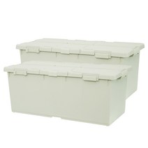 라이피스트 이지오프 대용량 리빙박스 80L, 2개, 라이트그레이