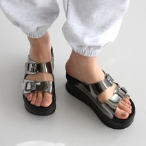 단골언니 여성용 퐁퐁 투버클 통굽 스포트 쿠션 슬리퍼