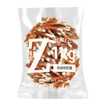 제트 강아지 대용량 수제간식 1kg, 1개, 우유 + 치킨껌 혼합맛
