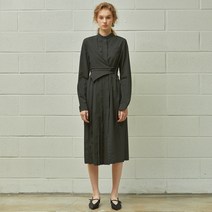 라이 언발란스 플리츠 셔츠 원피스 I211D005