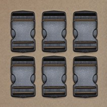 플라스틱벨트 버클 38mm, 6개, 블랙