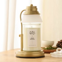 에인디 타이머 골드 캔들워머 + 소이캔들 세트 750g, 화이트웨딩