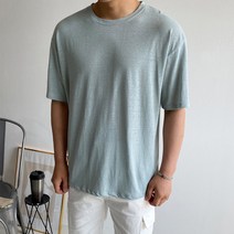 머시따 남성용 쿨 린넨 베이직 반팔티셔츠