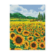 더홈스 DIY 프리미엄 보석 십자수 키트, 07 해바라기 농장, 1세트