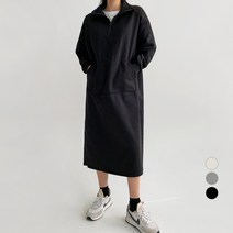 바블링브룩 여성용 기모 반집업 롱 원피스