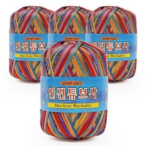 필립섬유 쎄비 인견 튜브사 뜨개실 90g x 4p, 620 무지개