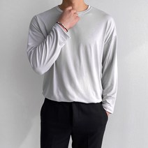 머시따 남성용 활동스판 쫀쫀 무지오버 긴팔티