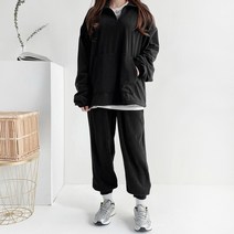 윤베리 여성용 후리스 오버핏 아노락 + 조거팬츠 트레이닝세트