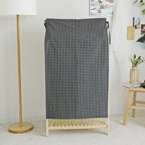 까사베르데 베네 리본 행거 가리개, 체크 블랙