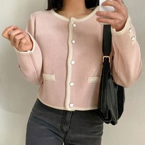 럽스 여성용 미애나 로맨틱 라운드넥 크롭 가디건