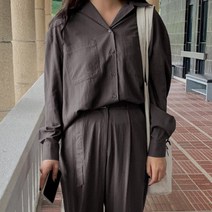 로렌하이 여성용 노제 포켓 더블카라 셔츠