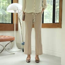 빼빼 여성용 시크릿밴딩 크롭 스판 슬림 일자 슬랙스