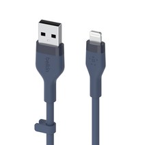 벨킨 플렉스 USB A-라이트닝 아이폰 고속 충전 케이블 CAA008bt1M, 블루, 1m