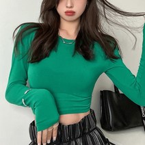 데이소이 여성용 올매치 솔리드 크롭티