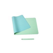 리틀린 양면 빅 키보드 마우스 패드 데스크 매트, 민트코랄블루