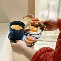 어반스튜디오 멜라민 피크닉 식판 + 컵 세트, 딥블루, 1세트