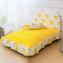 반려동물 푹신한 쿠션 + 침대, 옐로우 크라운