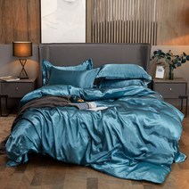 마켓에이 호텔 컬러실크 이불커버세트, 라이트블루