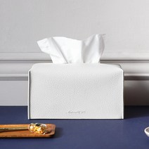 Natural365 스위트룸 호텔식 가죽 티슈커버, 화이트