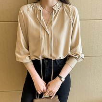 레몬소울 투더 끈 소매퍼프 블라우스