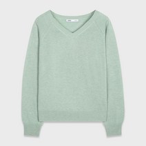 미쏘 여성용 V넥 라글란 워셔블 풀오버