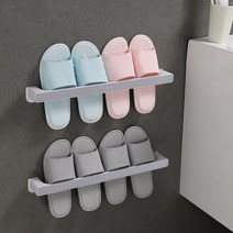 주앤지 무타공 접착식 수건 타올 슬리퍼 실내화 걸이 대형 46.3cm, 그레이, 2개