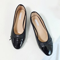 로엘 여성용 리본 배색 플랫슈즈