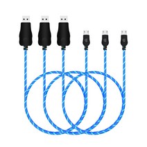디씨네트워크 LED 5핀 고속충전 케이블 3p, 블루, 1m