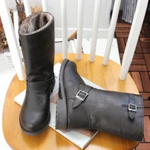 데이프릴 여성용 올리 털 버클 미들 부츠