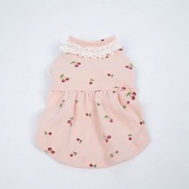 반려동물 귀욤 체리 레이스 댕댕 실내복, 핑크