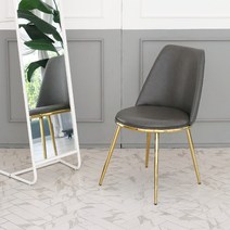 돌체 인테리어 디자인 카페 골드 화장대 식탁의자, 그레이