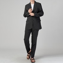 하이후 남성용 린넨 데일리 캐주얼 플랩포켓 투버튼 수트 세트 HU3003
