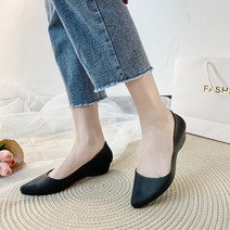 여성용 데일리로 제격 심플한 세미 스틸레토 플랫 슈즈 단화 PRDS51