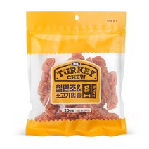 헥스 강아지 터키츄 칠면조 앤 소고기 힘줄 본S 건조간식 0690 20p, 1개, 칠면조 + 소고기힘줄 혼합맛