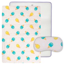 화모베이비 유아용 뽀송뽀송 리플 쿨 매쉬 매트 커버분리형 + 매쉬 베개, 아이스크림