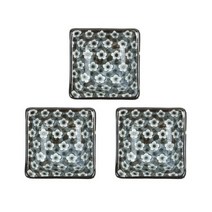 오체어스 다크컬러 사각 찬기, 벚꽃, 3개