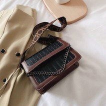 파라다이소 피트 라인 스퀘어 인조 가죽 미니 크로스백
