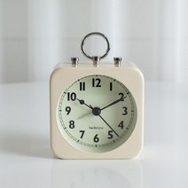 벨리 무소음 탁상용 알람 시계 사각, 아이보리