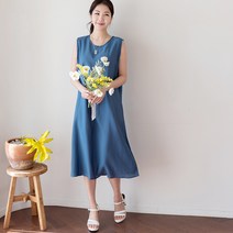 여성용 인견 폴라 나시 원피스