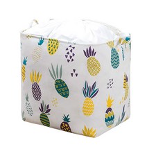 겨울 옷 정리 끝 패브릭 의류 이불 보관함 100L, 파인애플, 1개
