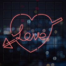 풀템 네온사인 네트망 만들기 키트 러브 2m, 빨강