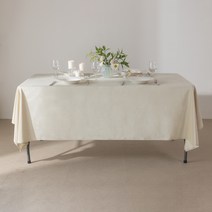 대성섬유 루핑 고급벨벳 식탁보, 아이보리, 정사각(150 x 150 cm)